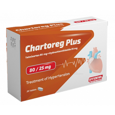 CHARTOREG PLUS 80 / 25 MG ( TELMISARTAN / HYDROCHLOROTHIAZIDE ) 28 TABLETS
